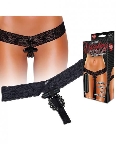 Vibrating Lace Thong with Stimulating Beads - Wicked Sensations