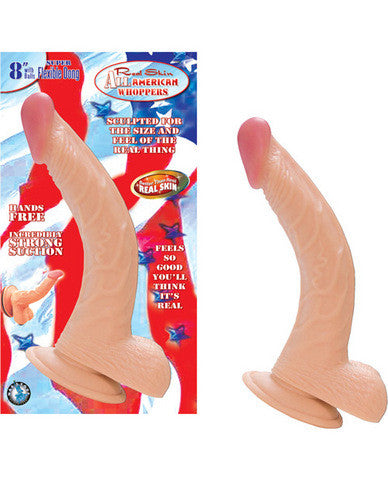 8 Inch American Whopper Curved Dong - Wicked Sensations