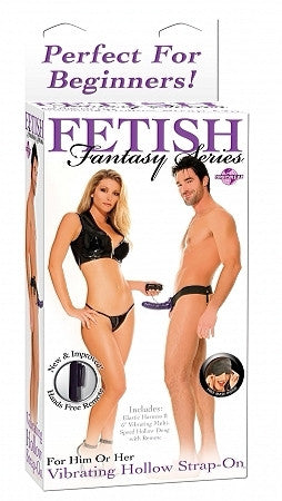 Vibrating Hollow Strap On For Him or Her - Wicked Sensations