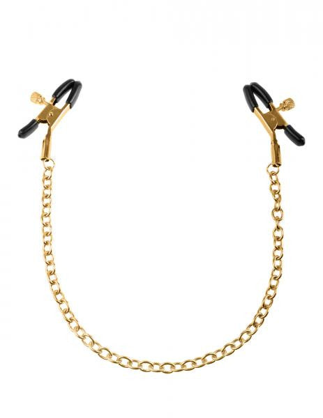 Gold Nipple Chain Clamps - Wicked Sensations