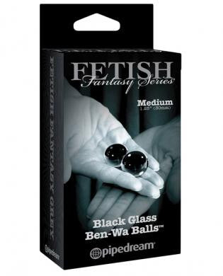 Black Glass Ben-Wa Balls-Medium - Wicked Sensations