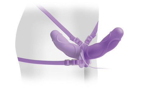 Vibrating Double Delight Strap-On - Wicked Sensations
