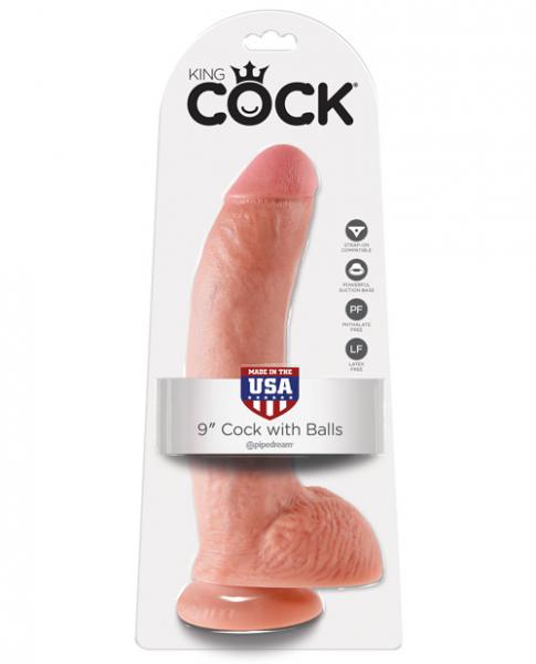 King Cock 9 Inch Dildo With Balls - Wicked Sensations