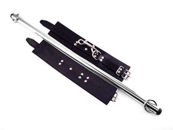 Leather Adjustable Spreader Bar With Cuffs - Wicked Sensations