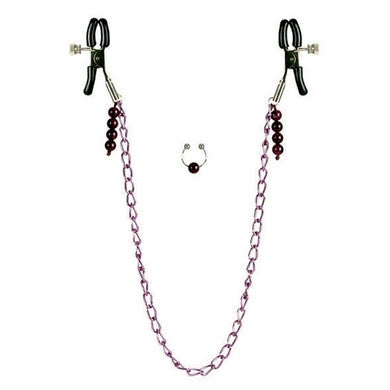 Purple Chain Nipple Clamps - Wicked Sensations
