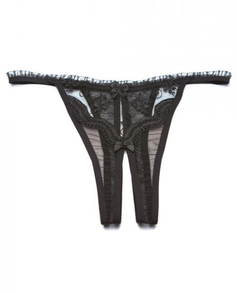 Scalloped Embroidered Crotchless Panty - Wicked Sensations