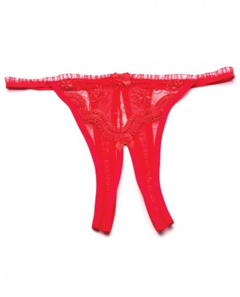 Scalloped Embroidered Crotchless Panty - Wicked Sensations