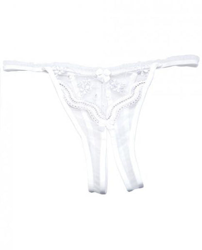 Scalloped Embroidered Crotchless Panty - Wicked Sensations