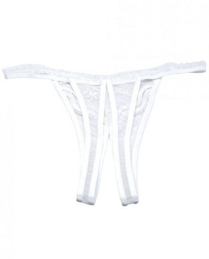 Scalloped Embroidered Crotchless Panty - Wicked Sensations