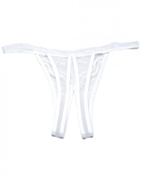 Scalloped Embroidered Crotchless Panty - Wicked Sensations