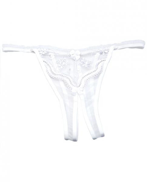 Scalloped Embroidered Crotchless Panty - Wicked Sensations