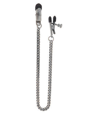 Adjustable Broad Tip Nipple Clamps With Jewel Chain - Wicked Sensations