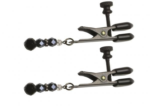 Black Beaded Broad Tip Clamps - Wicked Sensations