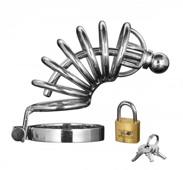 Asylum 6 Ring Locking Chastity Cage - Wicked Sensations
