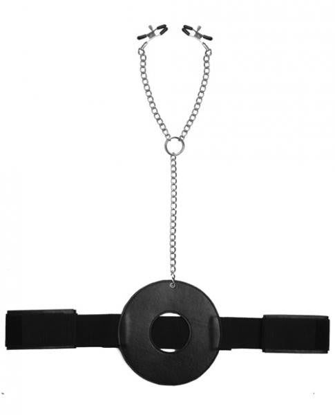 Detained Restraint System with Nipple Clamps - Wicked Sensations