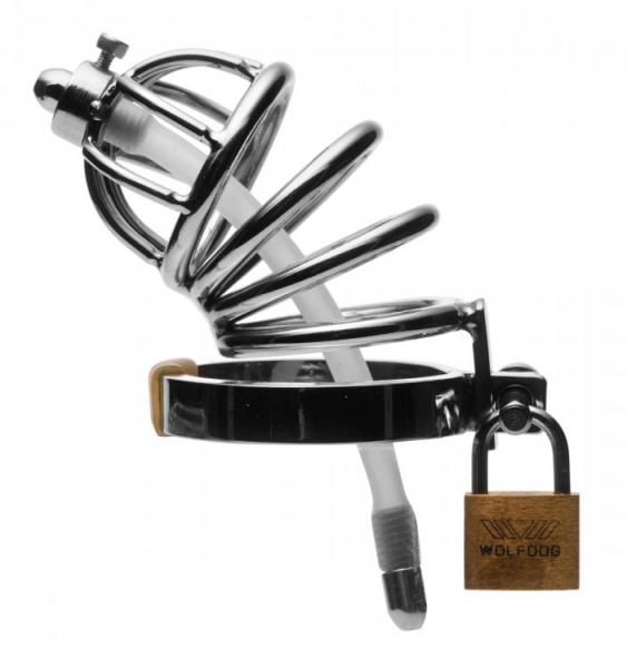 Chastity Cage with Flexible Urethral Plug - Wicked Sensations