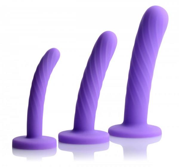 Strap U Tri-Play 3 Piece Silicone Dildo Set - Wicked Sensations