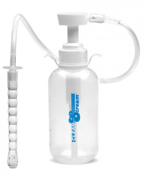Clean Stream Pump Action Enema Bottle With Nozzle - Wicked Sensations