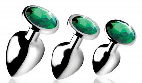 Booty Sparks Emerald Gem Anal Plug Set - Wicked Sensations