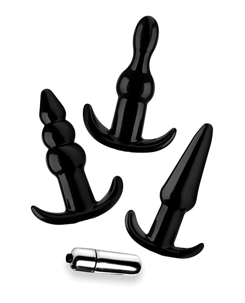 Frisky Thrill Trio Noir Anal Plug Set - Wicked Sensations