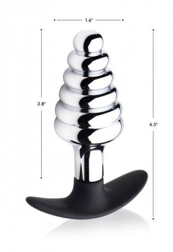 Dark Hive Metal and Silicone Ribbed Anal Plug - Wicked Sensations