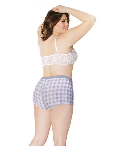 Crystal Pink Buffalo Check Print Shorts - Wicked Sensations