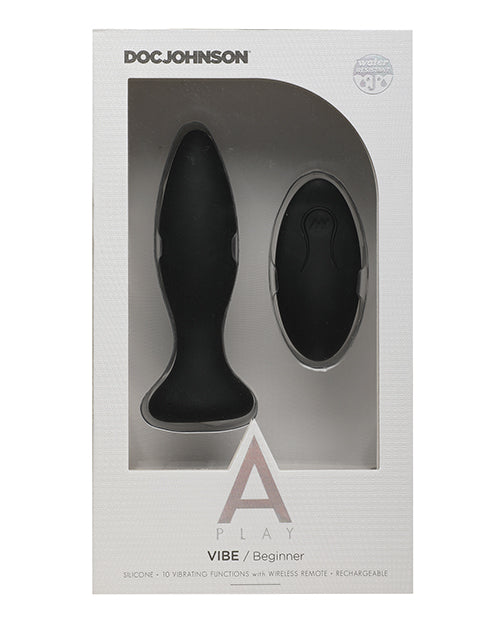 A Play Rechargeable Silicone Beginner Anal Plug - Doc Johnson, Black