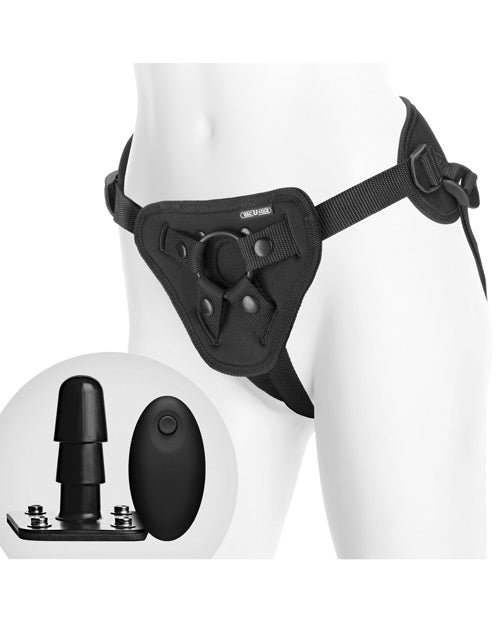 Vac-U-Lock Supreme Harness With Vibrating Plug - Wicked Sensations