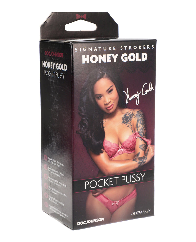 Signature Strokers Ultraskyn Pocket Pussy-Honey Gold - Wicked Sensations