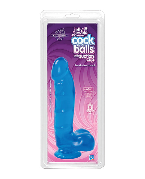 Jelly Jewels Cock and Balls With Suction Cup - Wicked Sensations
