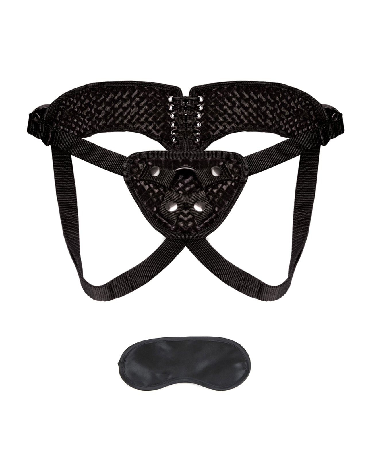 Lux Fetish Diamond Velvet Strap-On Corset - Wicked Sensations