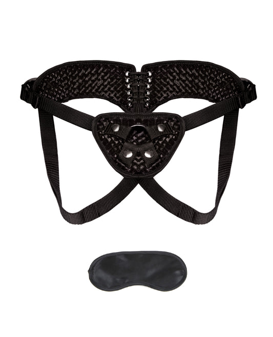 Lux Fetish Diamond Velvet Strap-On Corset - Wicked Sensations