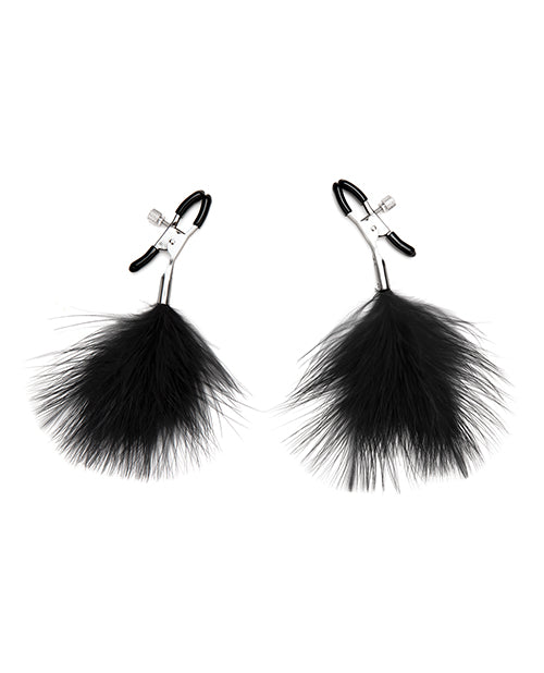 Lux Fetish Feather Nipple Clips - Wicked Sensations