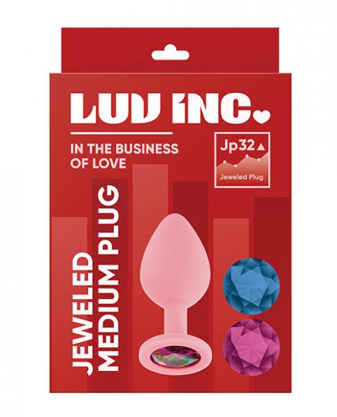 Luv Inc Jeweled Silicone Butt Plug With Three Stones