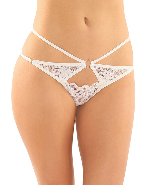 Fantasy Lingerie Jasmine Strappy Lace Thong With Front Keyhole Cut Out