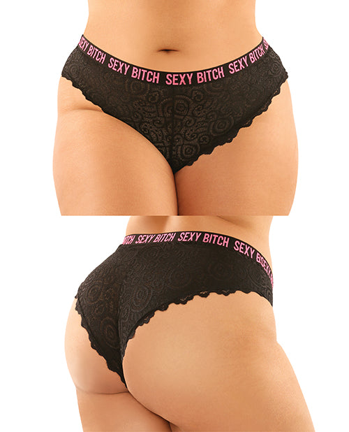 Vibes Buddy Pack Sexy Bitch Lace Panty and Micro Thong - Wicked Sensations