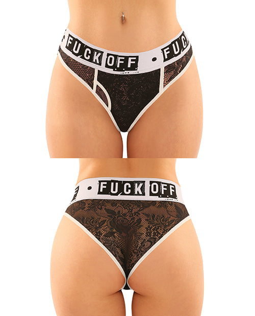 Vibes Buddy Pack Fuck Off Lace Boy Brief and Lace Thong - Wicked Sensations