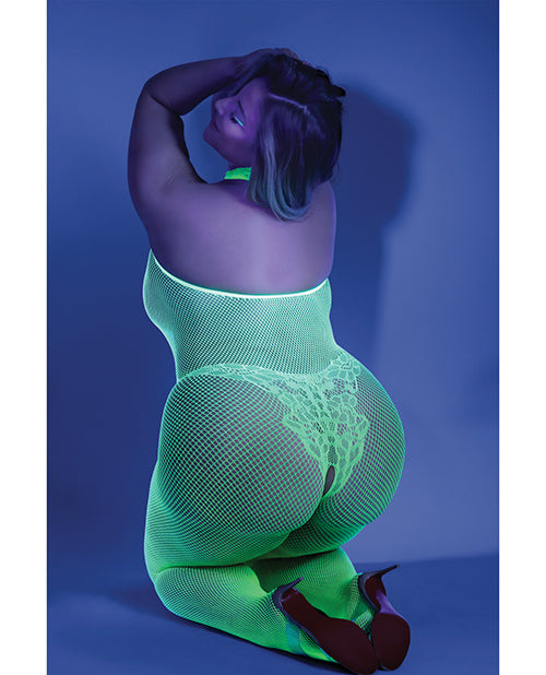 Glow Black Light Crotchless Bodystocking