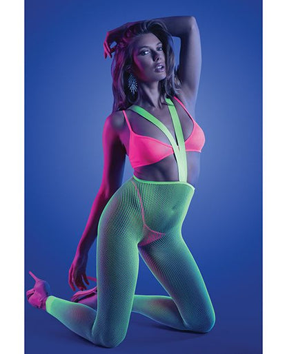 Glow Come Alive Suspender Stockings, Bralette & G-String