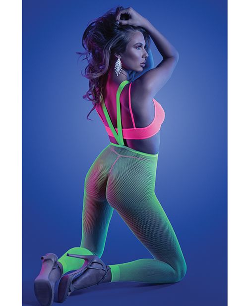 Glow Come Alive Suspender Stockings, Bralette & G-String