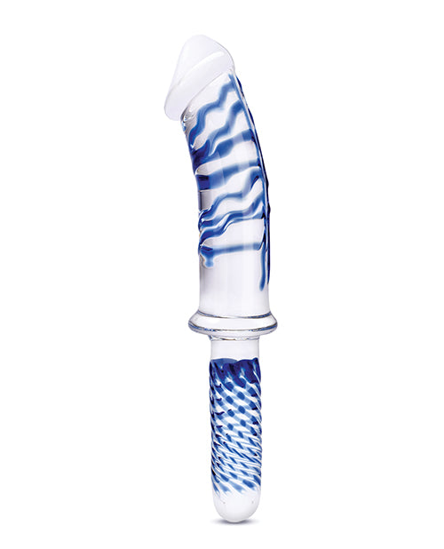 Glas 11 Inch Realistic Double Ended Glass Dildo With Handle