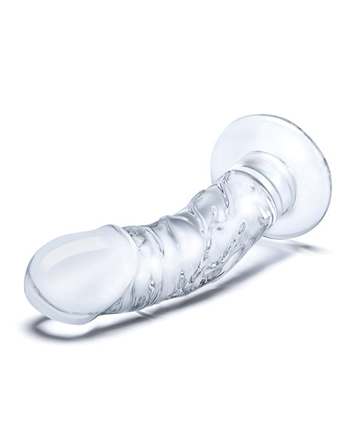 Glas 7 Inch Realistic Curved Glass Dildo With Veins