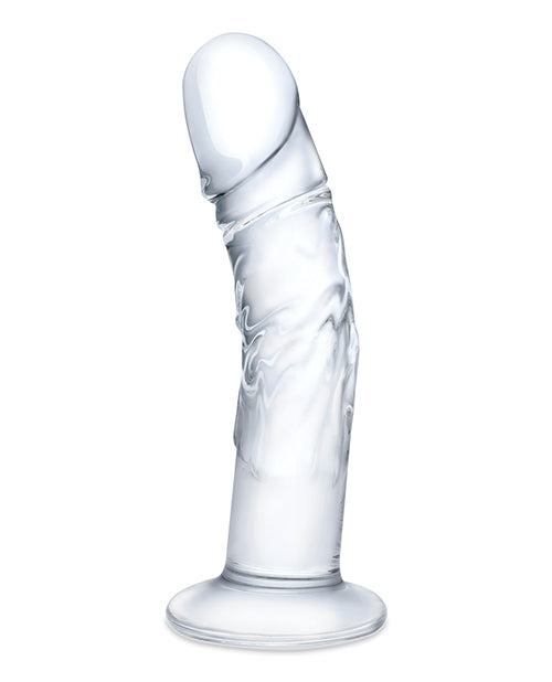 Glas 7 Inch Realistic Curved Glass Dildo With Veins
