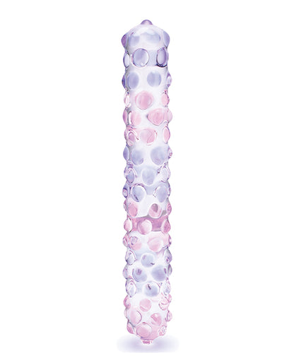 Glas 9 Inch Purple Rose Nubby Glass Dildo