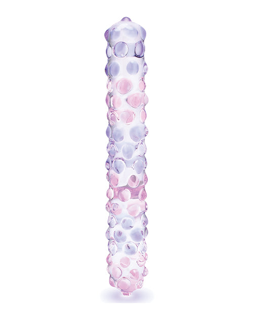 Glas 9 Inch Purple Rose Nubby Glass Dildo