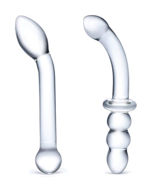 2 Piece Glass G-Spot Dildo Set - Wicked Sensations