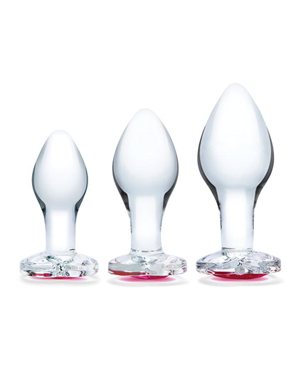 Glas 3 Piece Heart Jewel Glass Anal Training Kit