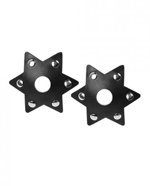 Nipplicious Starstruck Leather Pasties With Studs & Nipple Hole