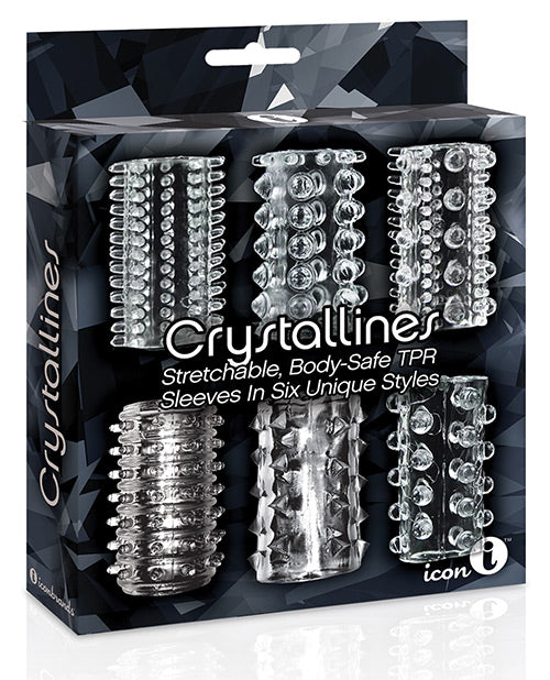 6 Pack Crystalline Cock Sleeves - Wicked Sensations