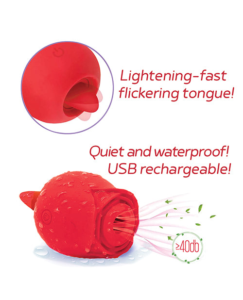 Wild Rose Rechargeable Silicone Suction & Tongue Vibrator
